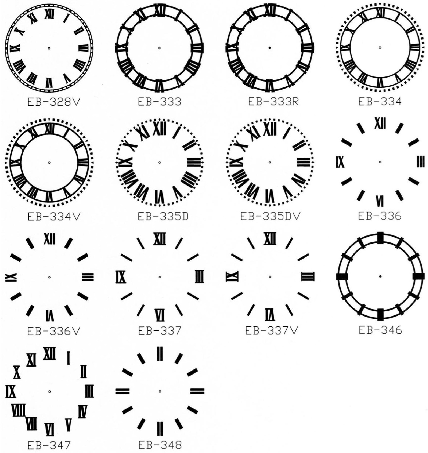 clock dials, number design,